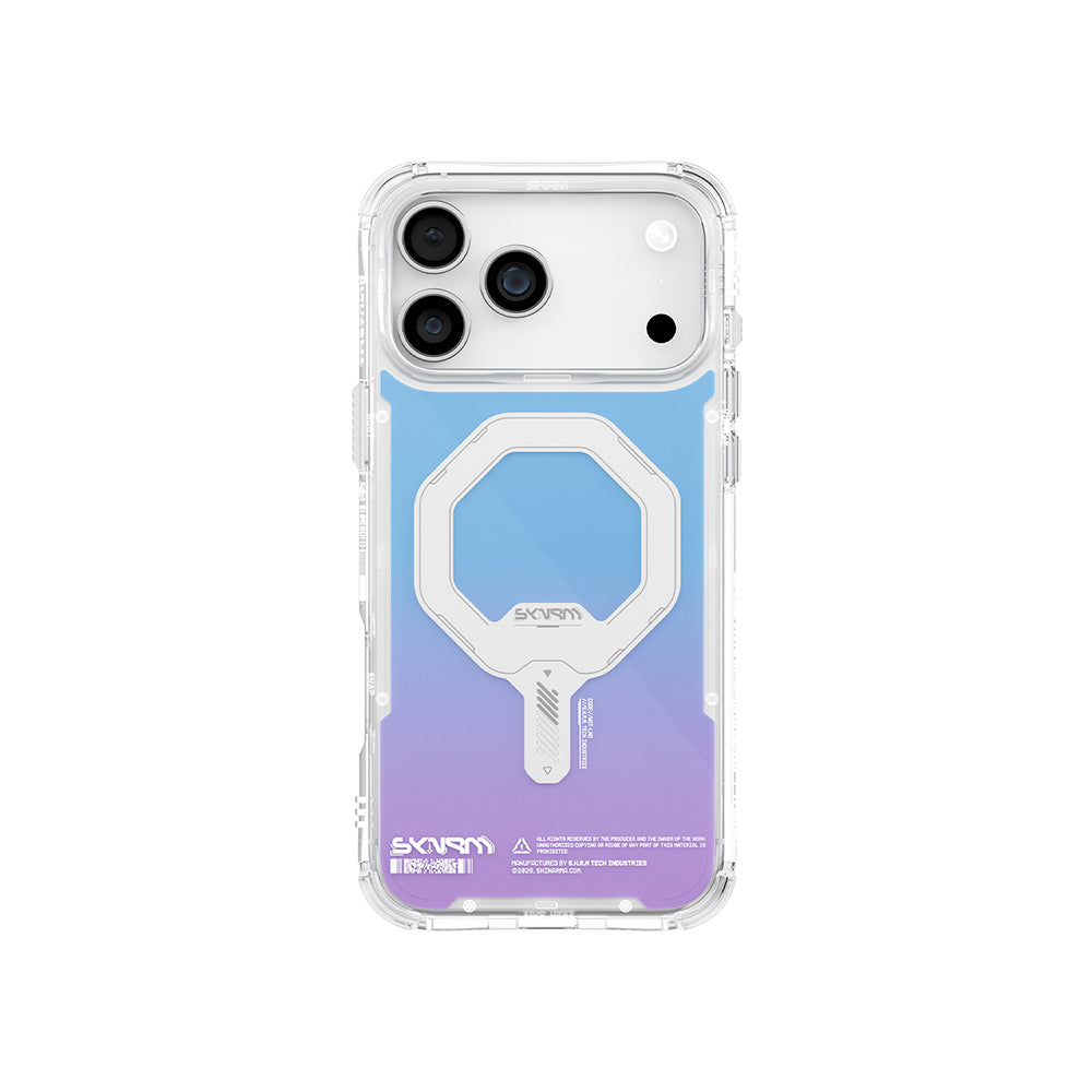 Skinarma iPhone 17 Pro M-Safe Şarj Özellikli IML Baskılı Holografik MYST Kılıf Skinarma iPhone 17 Pro M-Safe Şarj Özellikli IML Baskılı Holografik MYST Kılıf